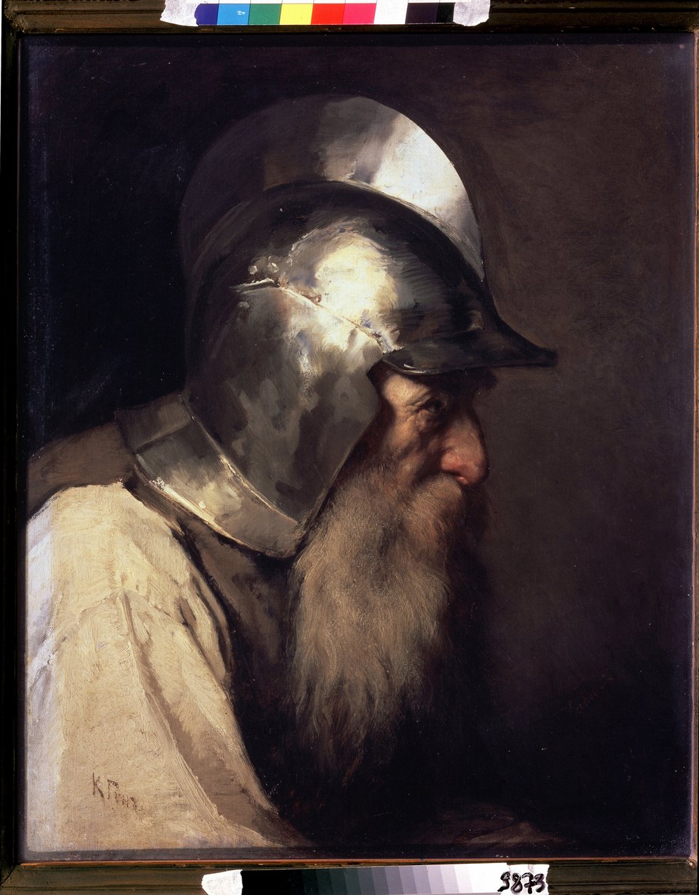 "" محارب زمن حروب الدين ومذابح البروتستانت في فرنسا في القرن السادس عشر "" لوحة لكارل غون (1830-1877) 1870 معرض الدولة تريتياكوف ، موسكو بواسطة كارل فيدوروفيتش غون
