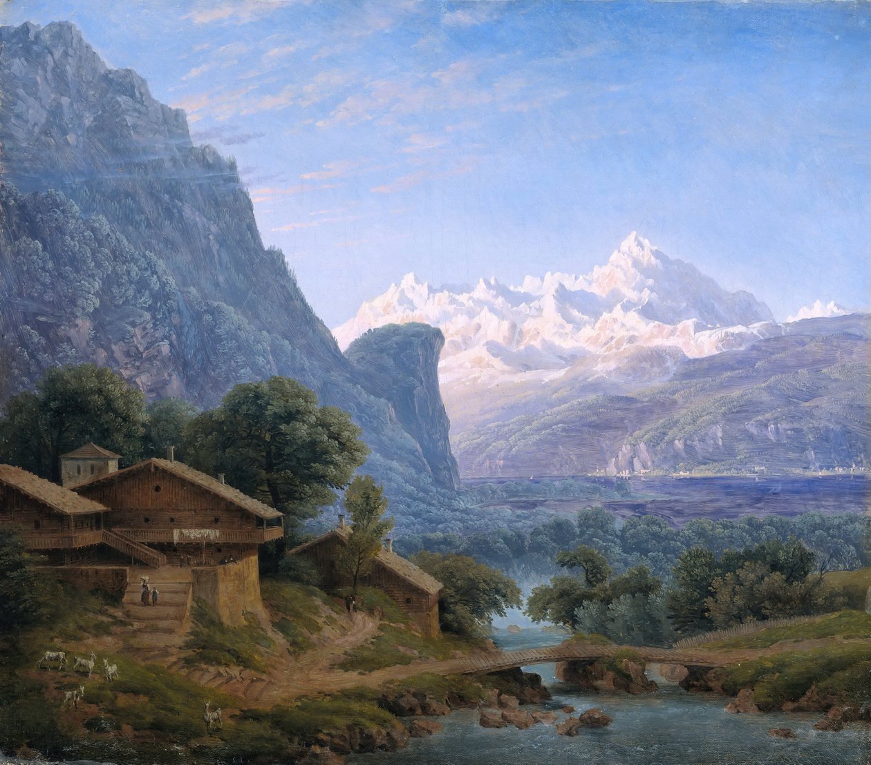 منظر لمونت بلانك - كارل فريدريش شينكل (1781-1841). زيت على قماش بواسطة كارل فريدريش شينكل