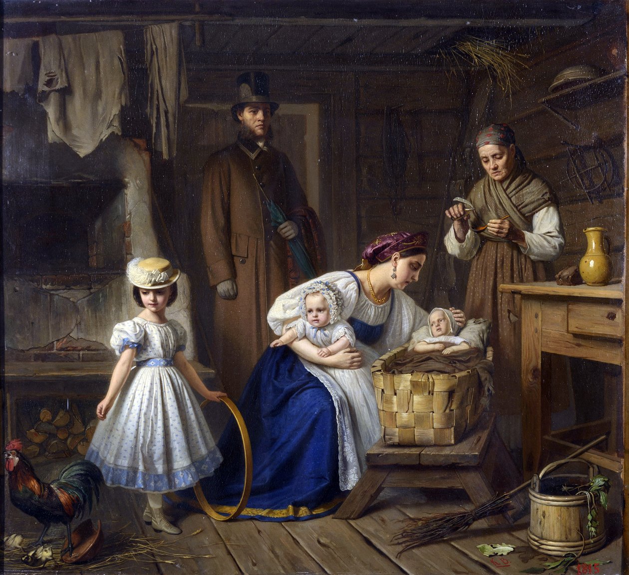 قامت ممرضة مبللة بزيارة طفلها المريض باسم فينج ، كارل بوجدانوفيتش (1830-1908) بواسطة كارل جوتليب ليتل