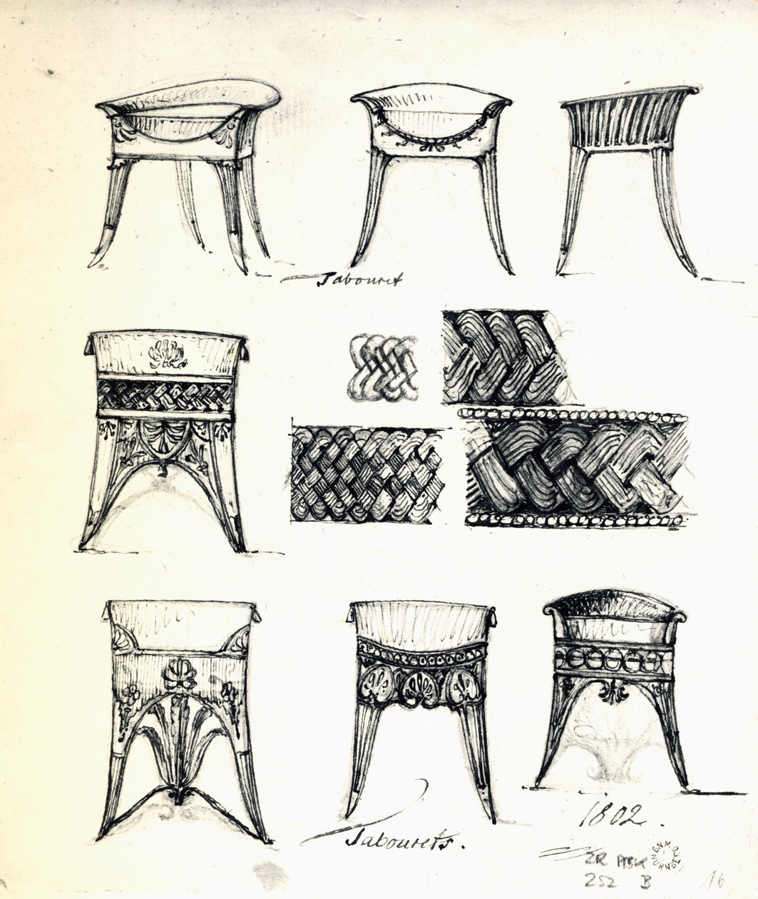 Designs for tabourets بواسطة كارل هالر من Hallerstein