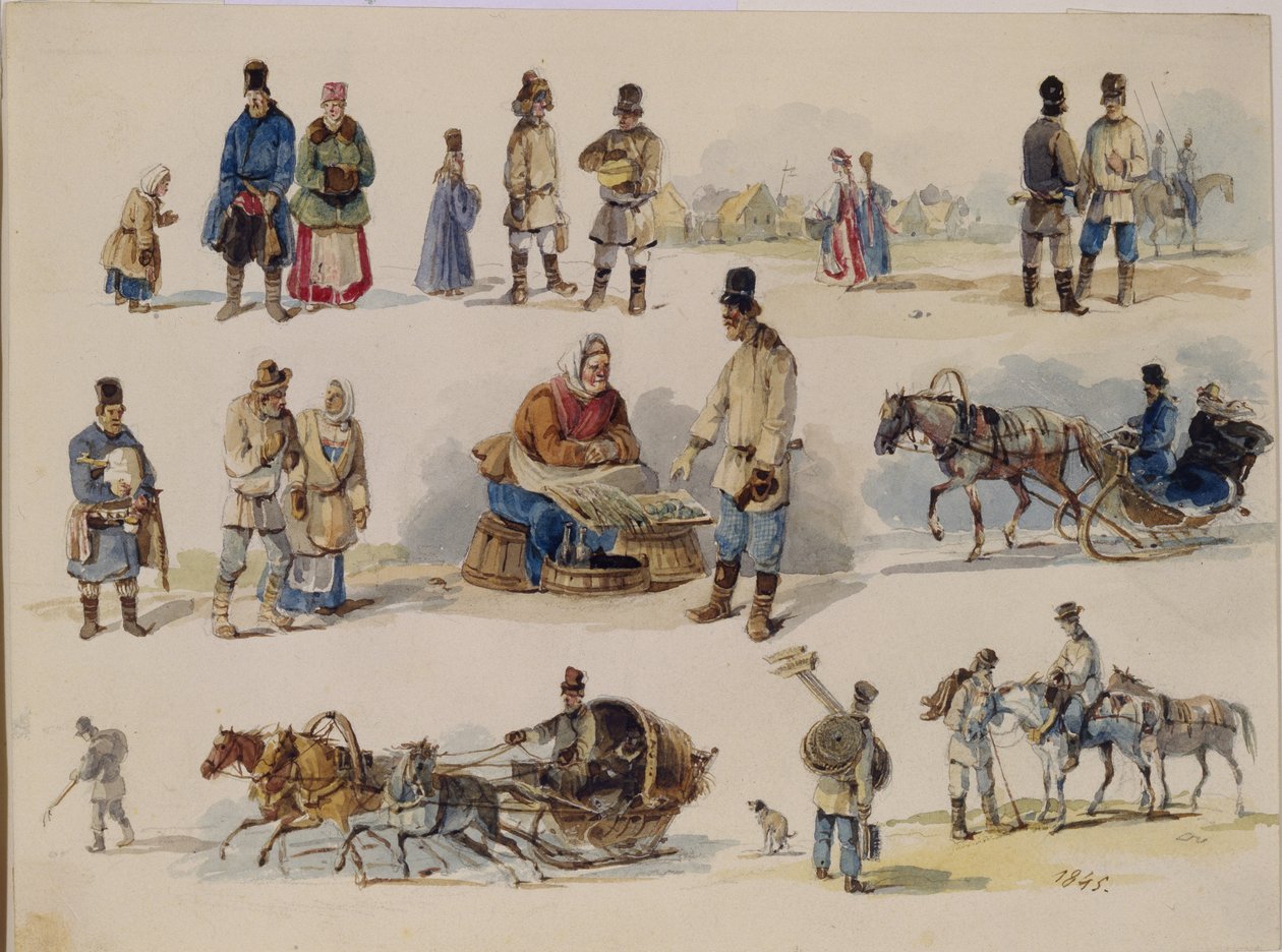 الأنواع الشعبية لروسيا ، 1845 بواسطة كارل إيفانوفيتش كولمان