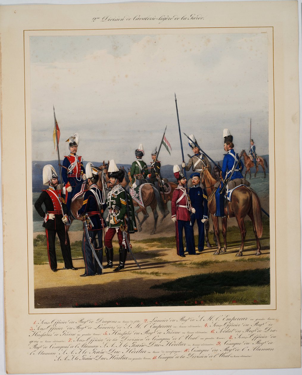La 2eme Division de la Cavalerie legere - فرقة خيالة الحرس الثانية - Piratsky ، كارل كارلوفيتش (1813-1889) - 1867 - طباعة حجرية ملونة - 56x45 - مجموعة خاصة بواسطة كارل كارلوفيتش بيراتسكي