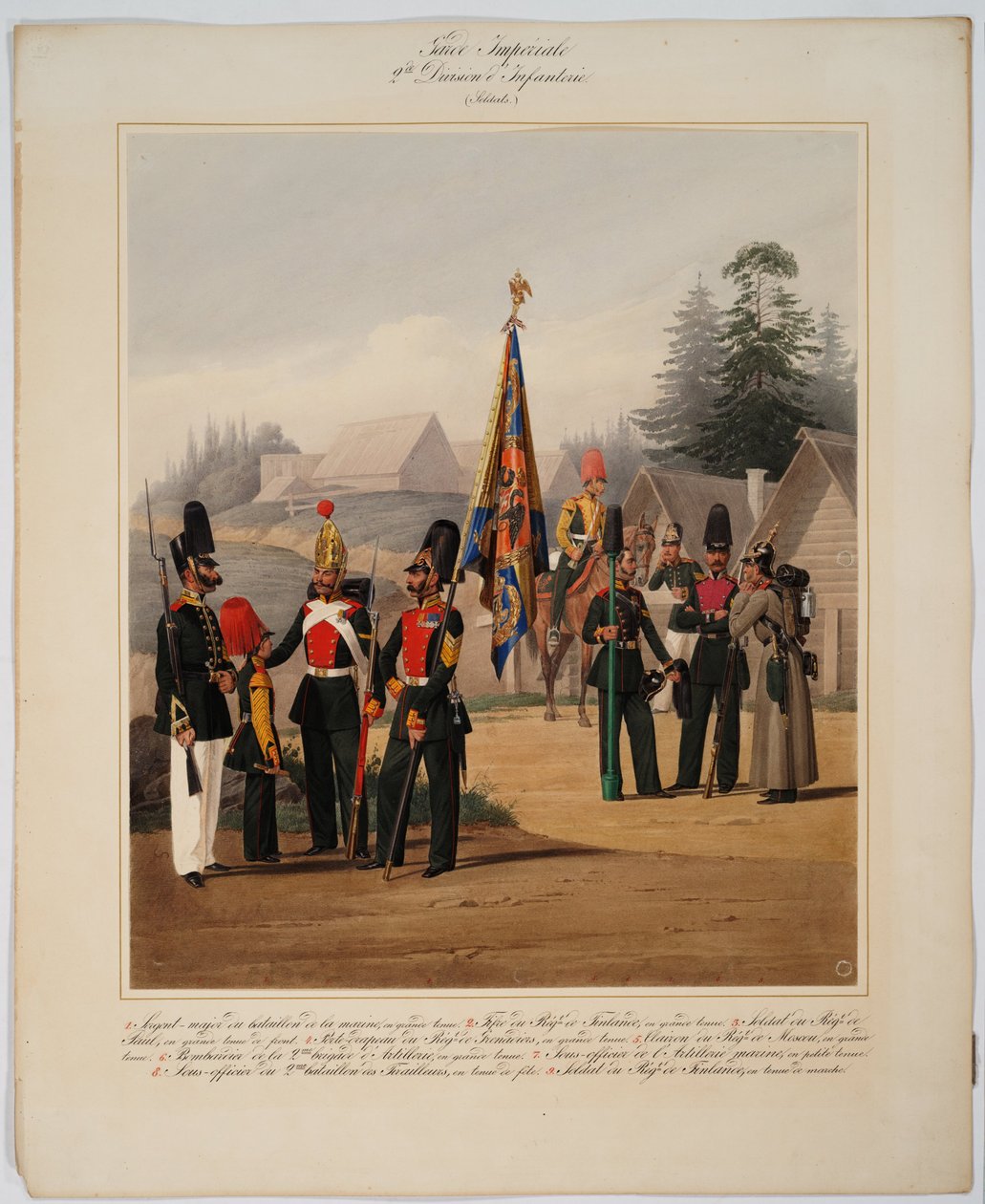 جنود فرقة مشاة الحرس الثاني في الحرس الإمبراطوري الروسي ، 1867 بواسطة كارل كارلوفيتش بيراتسكي