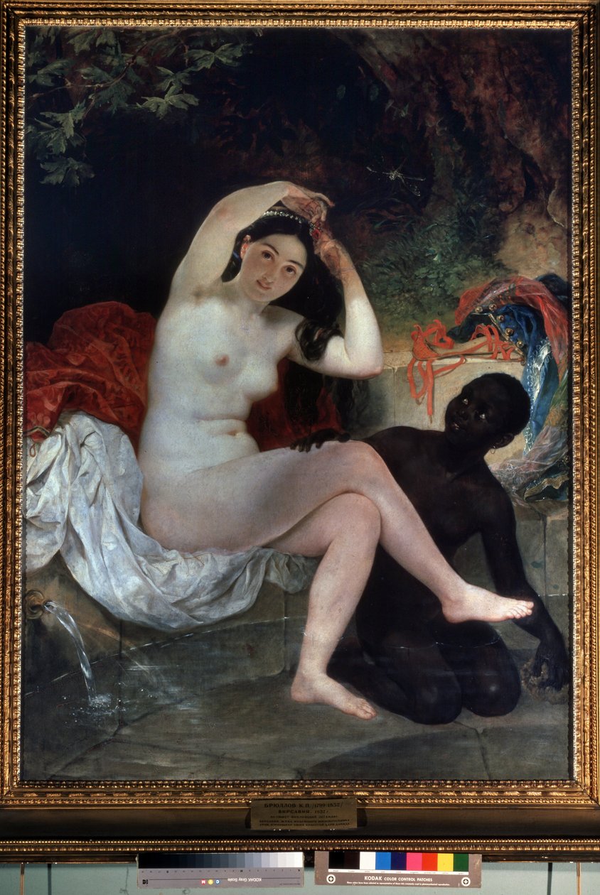 "Bethsabee au bain" (Bathing Bathsheba) Peinture de Karl Pavlovich Briullov (Brioullov) (1799-1852) 1832 متحف الدولة الروسي ، سانت بيترسبورغ ، روسي بواسطة كارل بافلوفيتش بريولوف