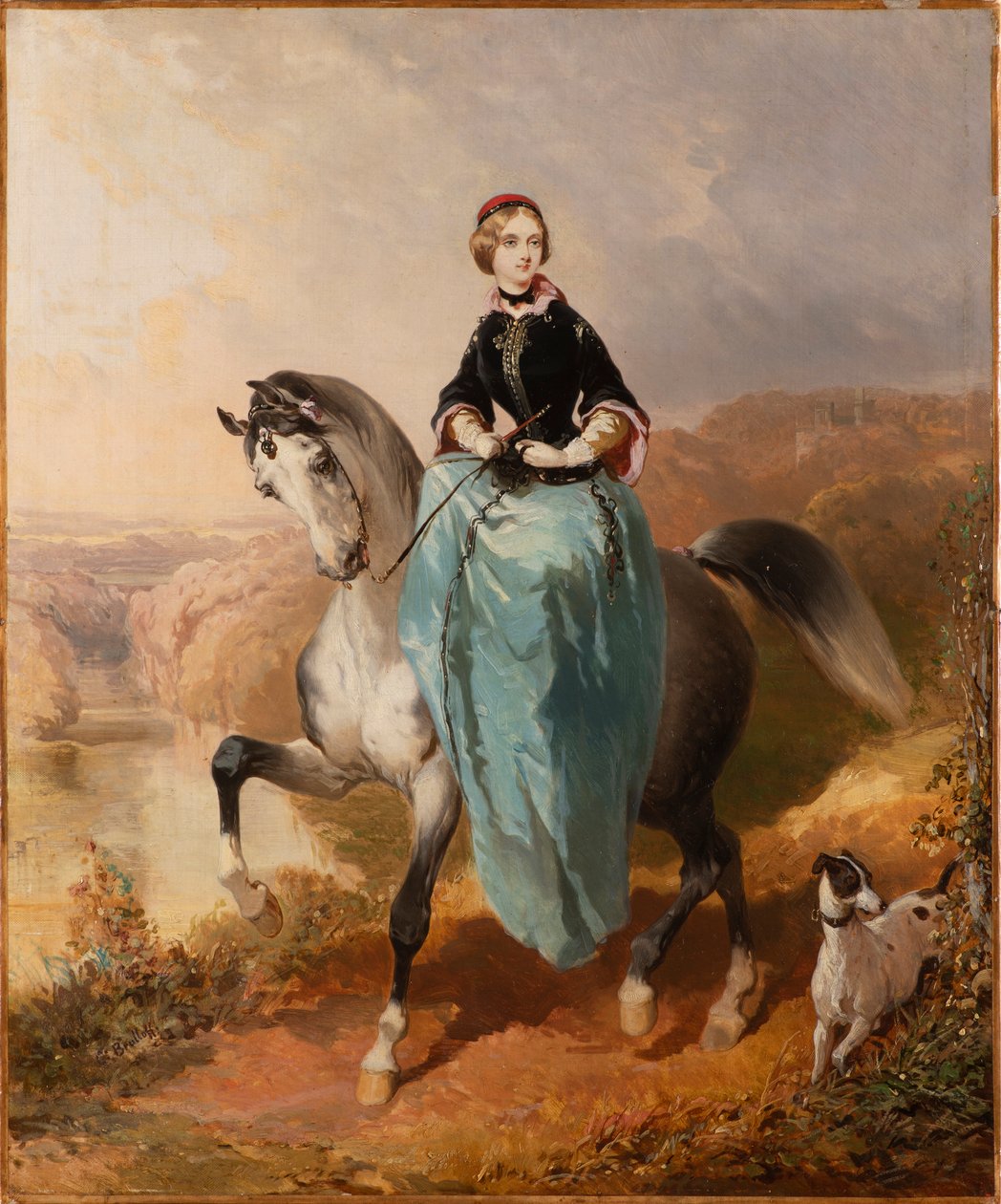 سيدة مع كلب ، ج. 1850. بواسطة كارل بافلوفيتش بريولوف