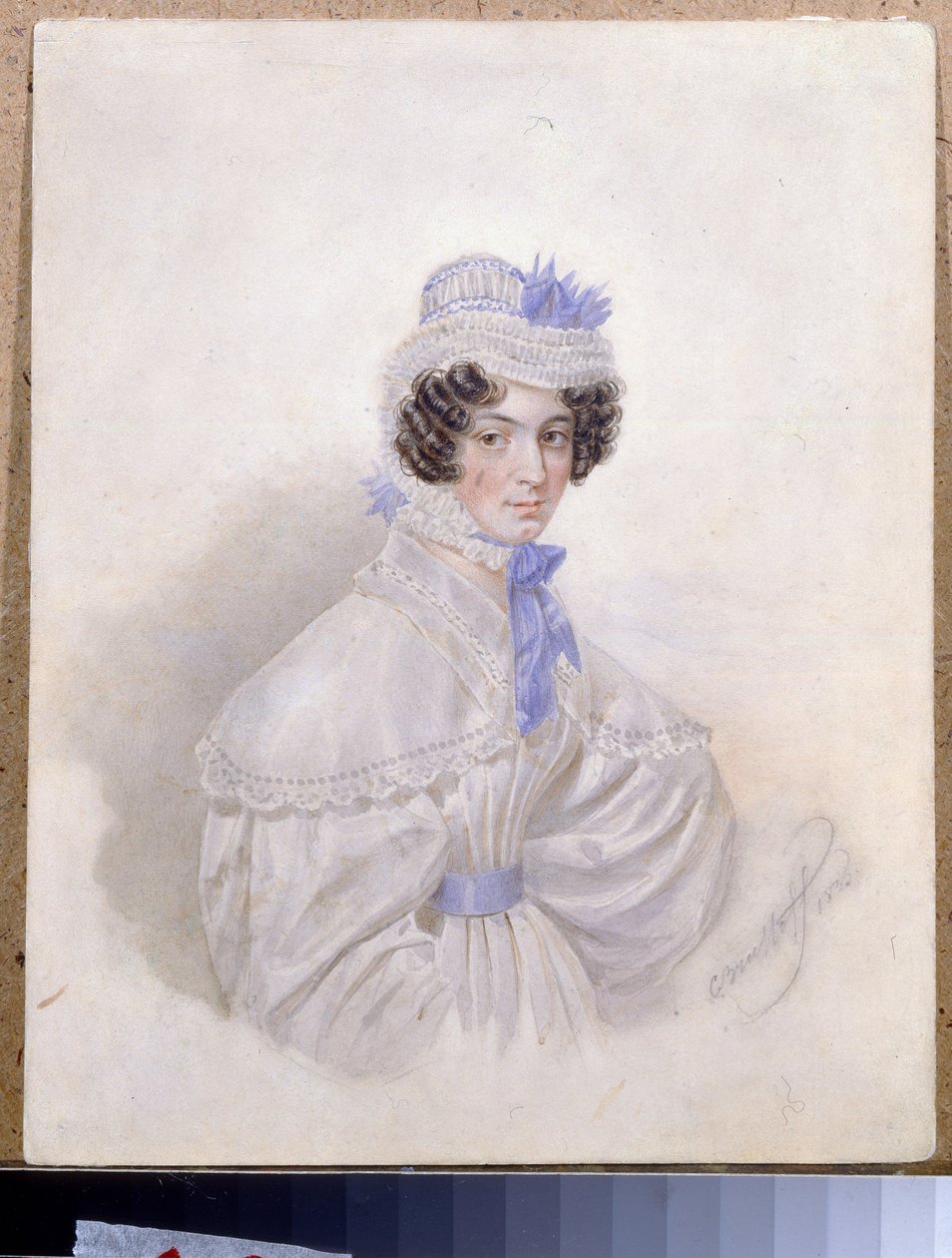 صورة آنا بوريسوفنا باكونينا (1802-1835). عمل كارل بافلوفيتش بريولوف (بريولوف) (1799-1852) ، لوحة مائية على ورق بواسطة كارل بافلوفيتش بريولوف