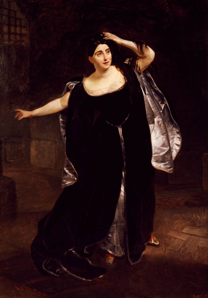 Giuditta Pasta (1797-1865), Italian soprano, in the mad scene of Anna Bolena, from the opera by Gaetano Donizetti بواسطة كارل بافلوفيتش بريولوف