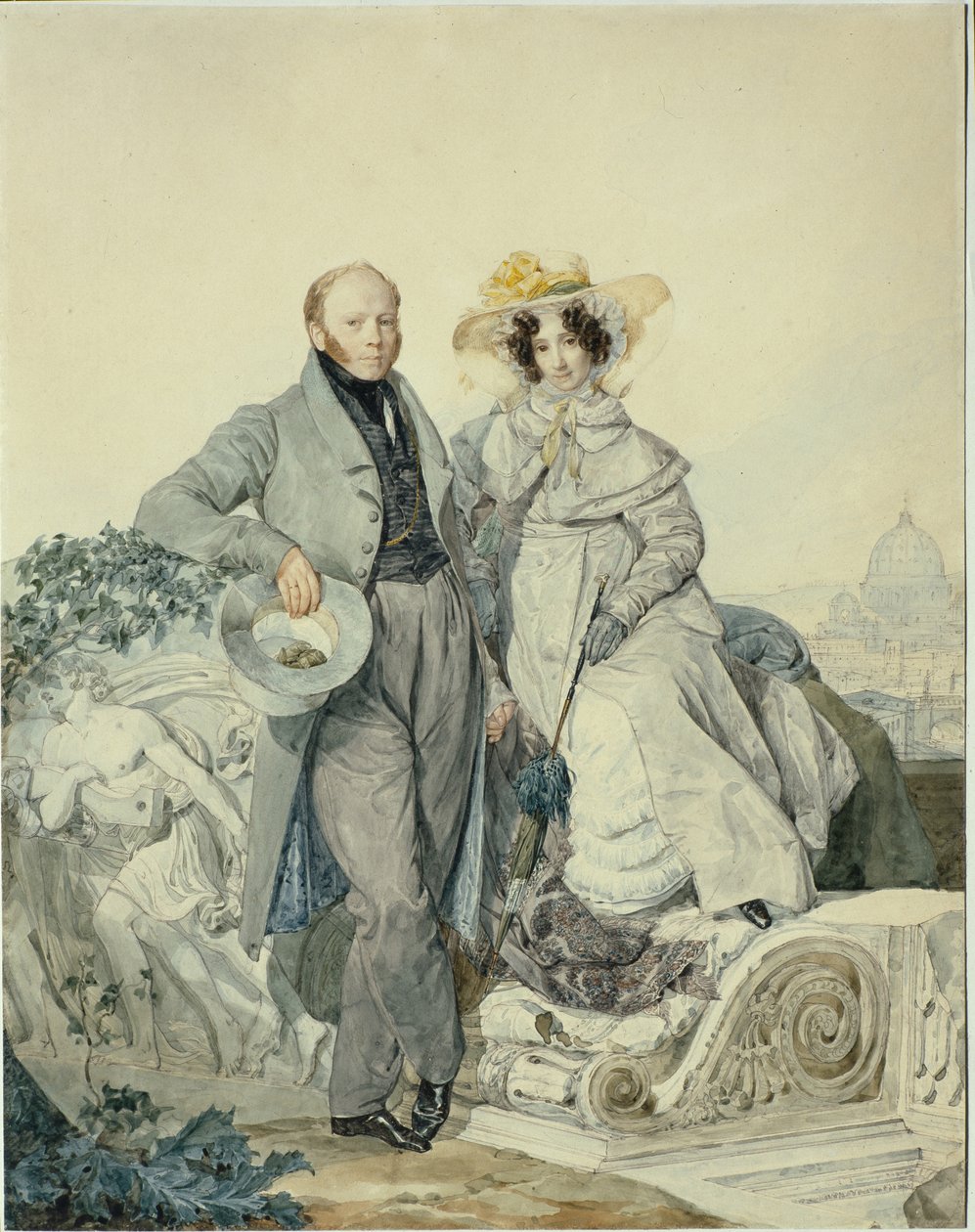 صورة لغريغوري نيكانوروفيتش و Varvara Alexeyevna Olenin ، 1827 بواسطة كارل بافلوفيتش بريولوف