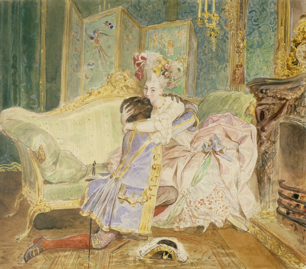موعد. رسم توضيحي لرواية بيتر العظيم بلاك للكاتب أ. بوشكين ، 1847-1849 بواسطة كارل بافلوفيتش بريولوف