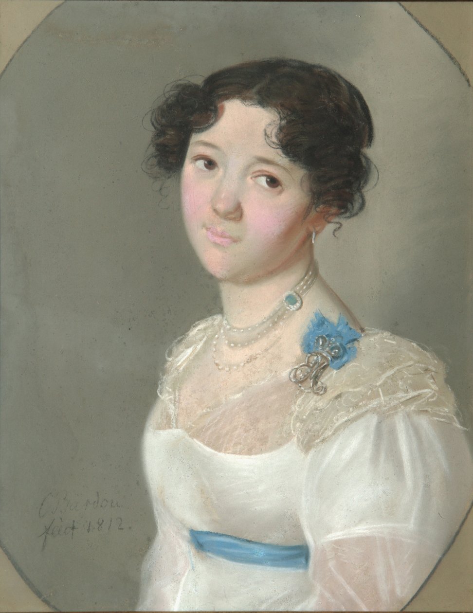 صورة الكونتيسة أغرافينا يورييفنا أوبولينسكايا 1789-1829 ، نيليدينسكايا ميليتسكايا ، 1812 بواسطة كارل ويلهلم باردو