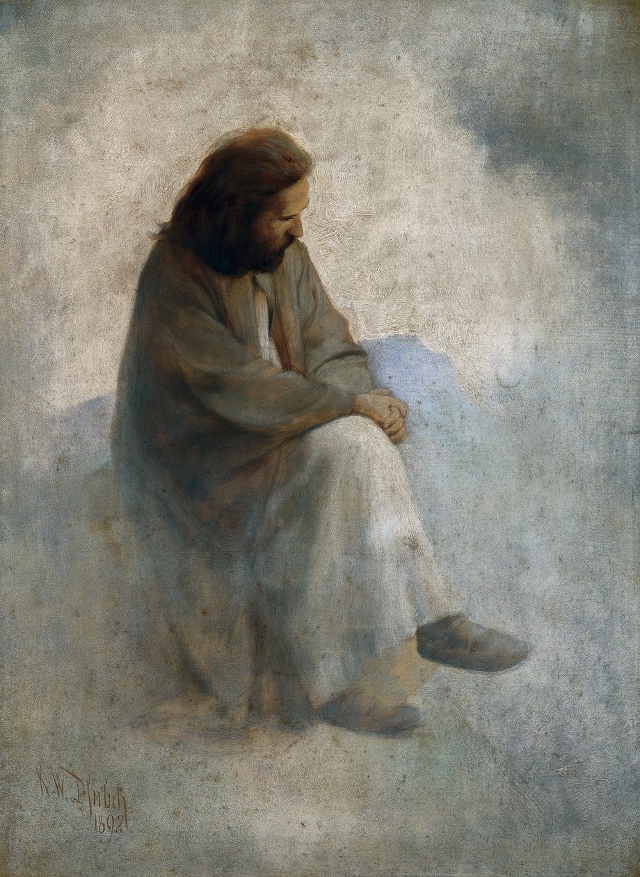الصورة الذاتية للمسيح ، بواسطة ديفينباخ ، كارل فيلهلم (1851-1913). زيت على قماش بواسطة كارل فيلهلم ديفينباخ