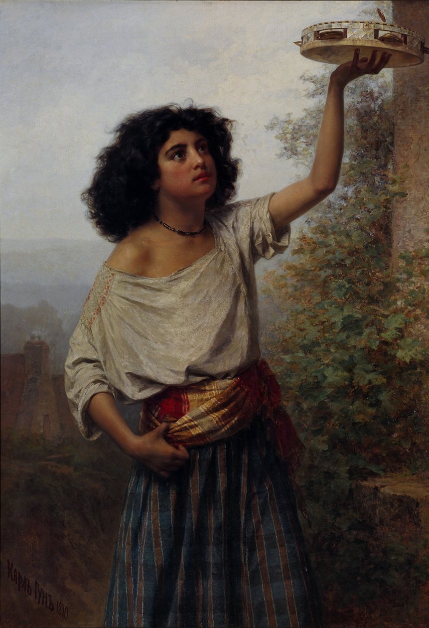 امرأة شابة غجرية بواسطة Karlis Fridikh Huns