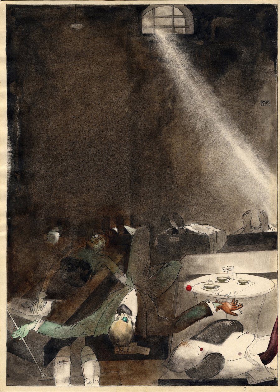 "Le the de cinq heures a la morgue" "(Five O