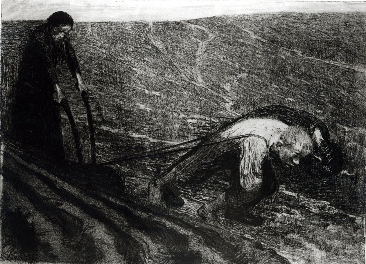 ساحبة المحراث والمرأة ، 1902 بواسطة كاتي كولويتز