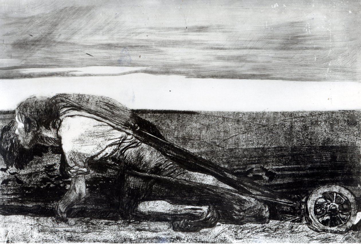 الحرث ، من سلسلة "ثورة الفلاحين" ، 1906 (النقش والحفر والنقش المائي) و aquatint) بواسطة كاتي كولويتز