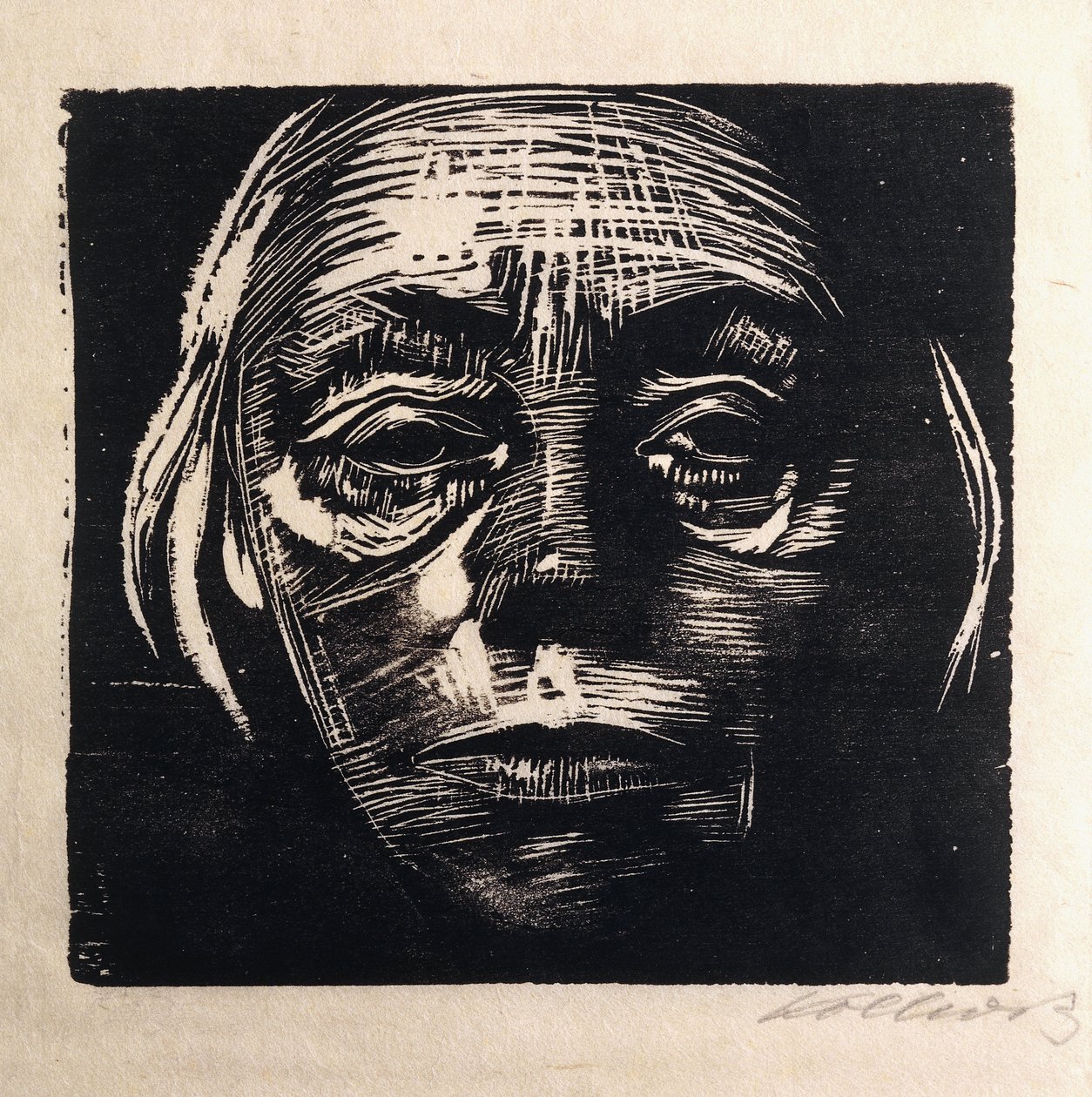 صورة ذاتية لكامل الوجه ؛ صورة ذاتية من الأمام ، 1923 بواسطة كاتي كولويتز