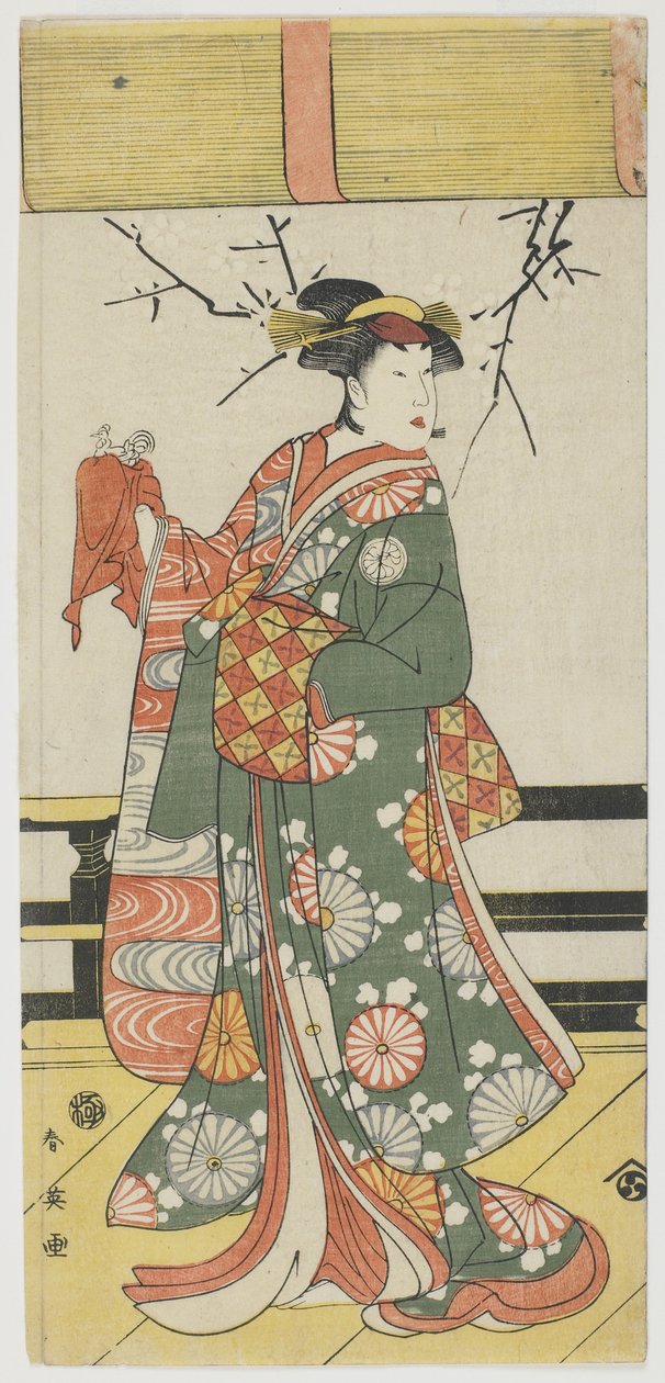 Segawa Kikunojo III as Itohagi، 1792 (طبعة خشبية ملونة) بواسطة كاتسوكاوا شوني