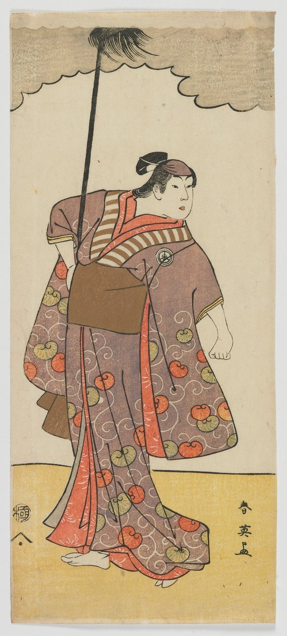 الممثل Iwai Hanshiro IV كإناث yakko (footman) فترة إيدو ، c.1791 (طباعة كتلة خشبية ملونة) بواسطة Katsukawa شون بيضة