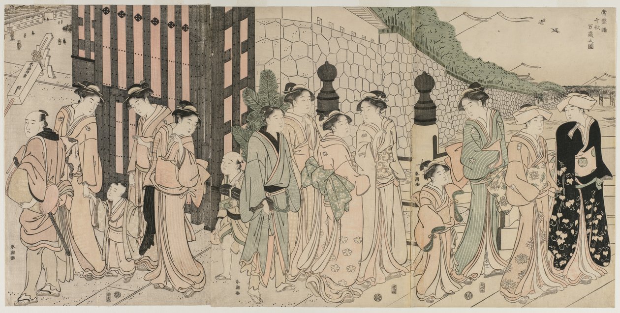 ألف خريف ، عشرة آلاف سنة على جسر توكيوا ، أوائل 1790. بواسطة كاتسوكاوا شونتشو