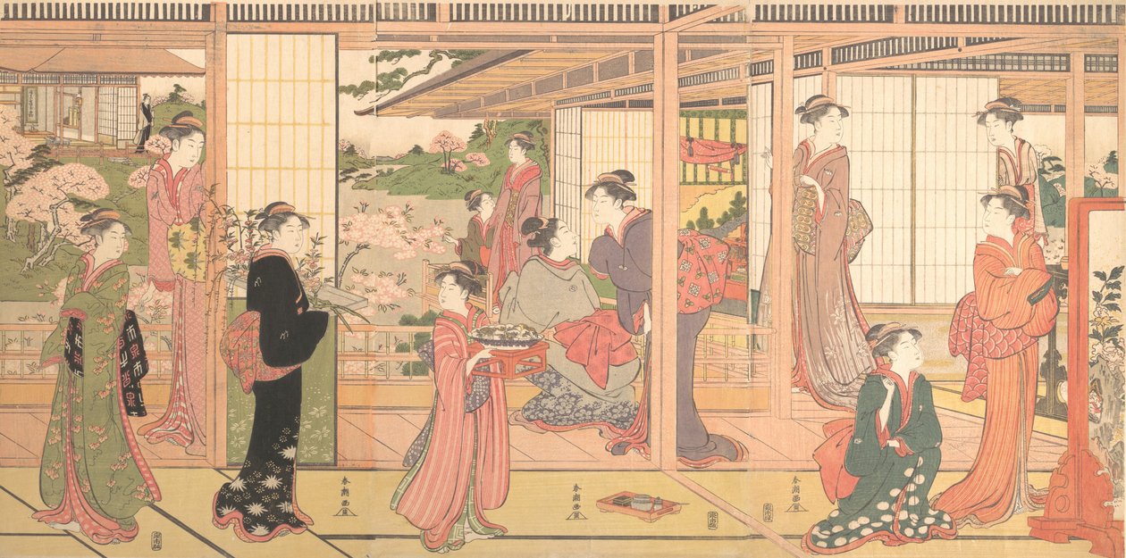 قصر الافتتاح على حديقة ، كاليفورنيا. 1786. بواسطة كاتسوكاوا شونتشو