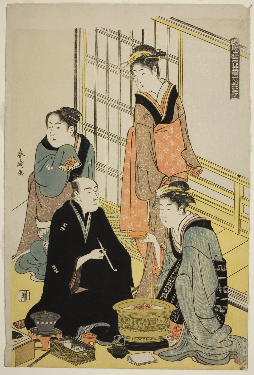 الثلج ، من سلسلة "Snow، Moon، and Flowers of the Floating World (Ukiyo setsugekka)" بواسطة كاتسوكاوا شونتشو