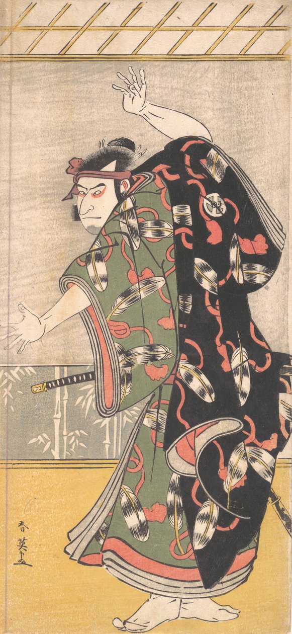 ممثل كابوكي أوتاني أونيجي الثالث في دور ساموراي ، كاليفورنيا. 1792. بواسطة كاتسوكاوا شوني