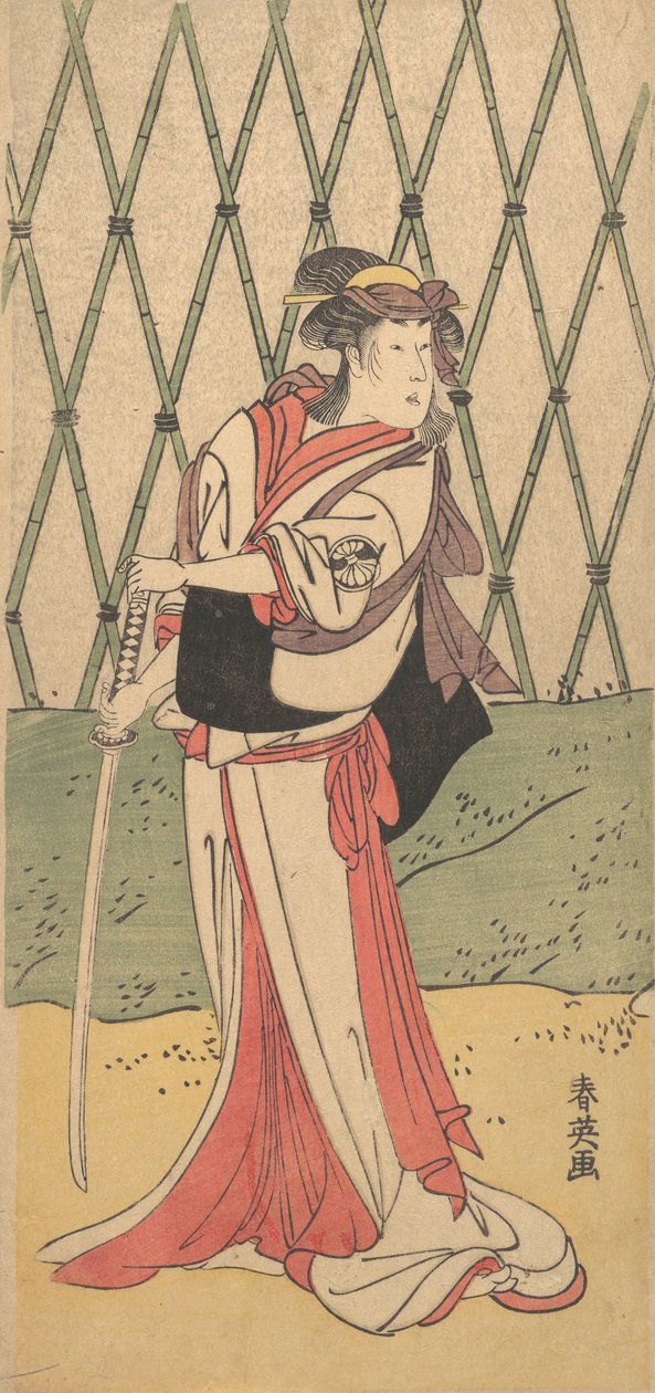 Segawa Kikunojo ، في دور أنثوي ، 1762-1 بواسطة كاتسوكاوا شوني