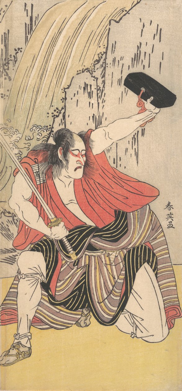 الممثل إشيكاوا كومازو الثاني كرجل مسلح بسيف ، 1789. بواسطة كاتسوكاوا شوني