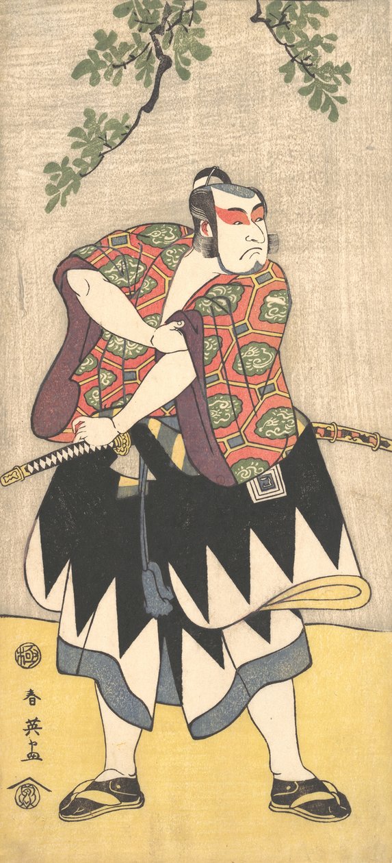 The Second Ichikawa Monnosuke كرجل يرتدي كيمونو ، كاليفورنيا. 1793. بواسطة كاتسوكاوا شوني
