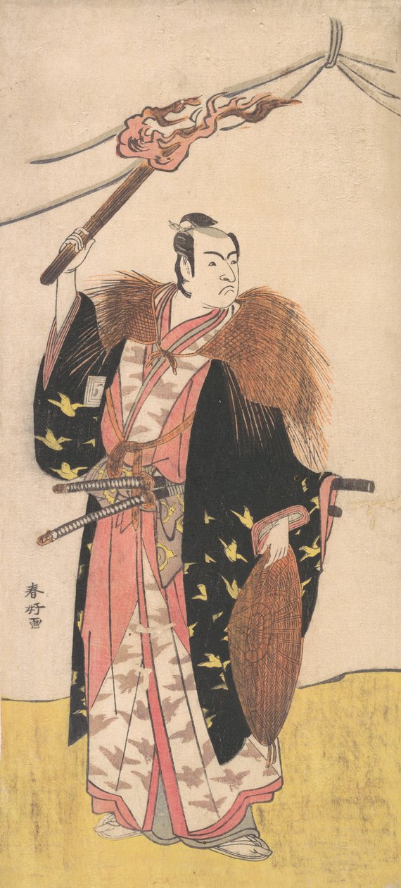 Ichikawa Monosuke II بدور Soga no Juro Sukenari ، حوالي عام 1785. بواسطة كاتسوكاوا شونكو