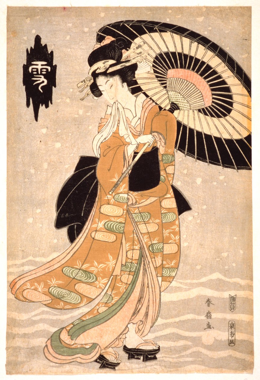 الثلج والقمر والزهور ، c1812 بواسطة كاتسوكاوا شونسن