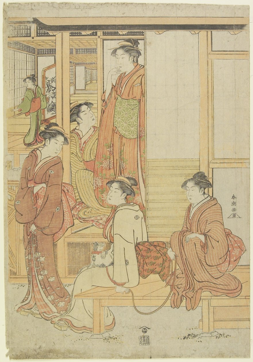 (مجموعة من السيدات في الشرفة) ، ج. 1780-1795 بواسطة كاتسوكاوا شونشو