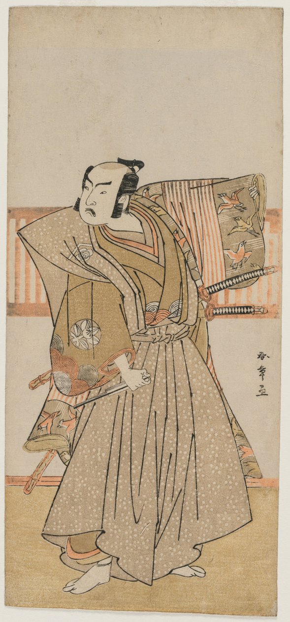 Ichimura Uzaemon IX بدور سوجا نو جورو ، منتصف 1770s. بواسطة كاتسوكاوا شونشو