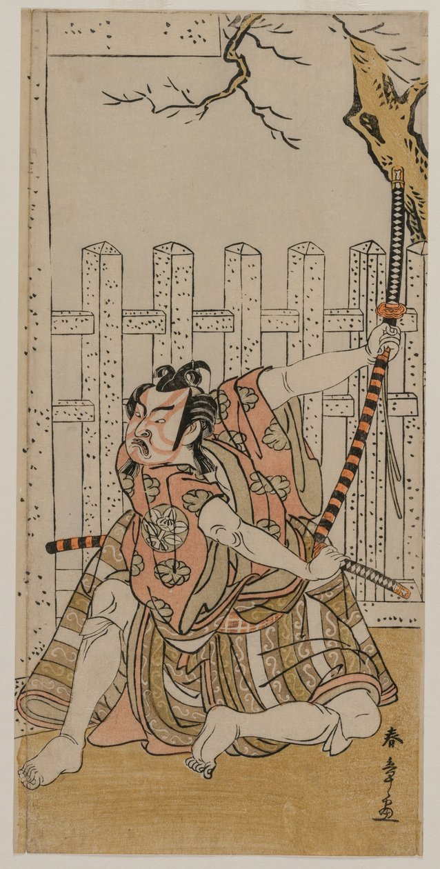 Ichimura Uzaemon IX مثل Umeomaru ، منتصف 1770s. بواسطة كاتسوكاوا شونشو