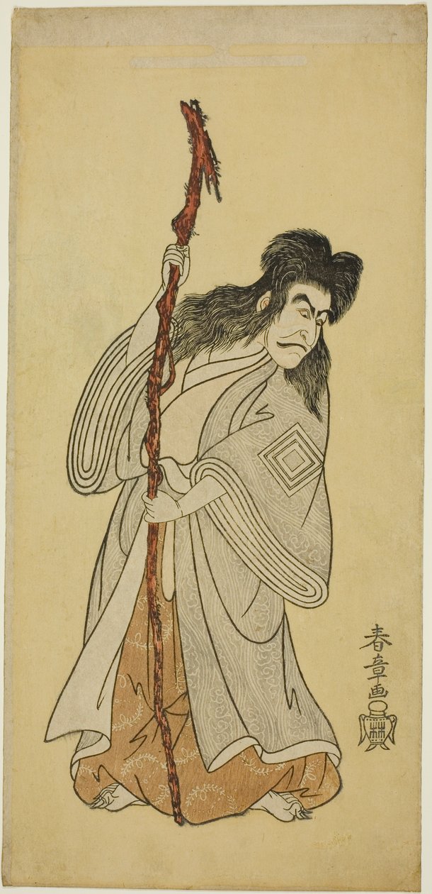 من المحتمل أن يكون الممثل إشيكاوا دانجورو الرابع في دور Tenjiku Tokubei في مسرحية "Tenjiku Tokubei Turns the Helm نحو المنزل (Tenjiku Tokubei Kokyo no Torikaji)" ، والتي تم عرضها في مسرح ناكامورا في الشهر الثامن ، 1768 بواسطة كاتسوكاوا شونشو