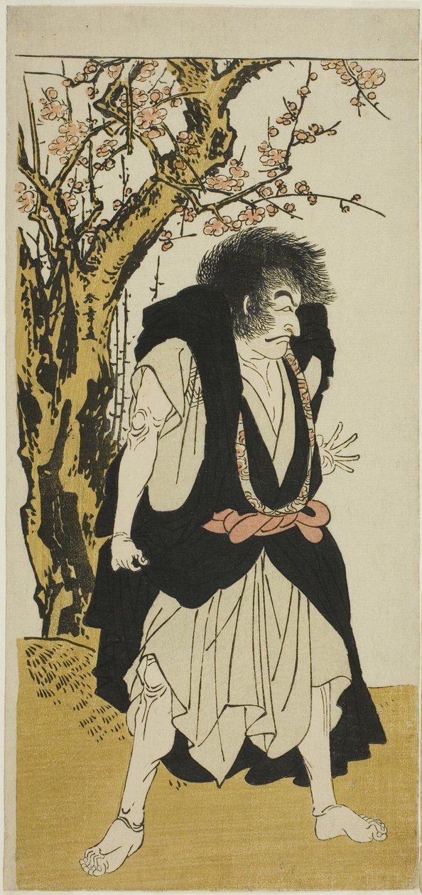 الممثل Ichikawa Danjuro V بدور الراهب البوذي المتمرد Wantetsu من Okamidani ، في المشهد الخامس من تاريخ اللعب Nishiki Tsui no Yumitori (A Dandyish Brocade: Opposing Warriors) ، تم أداؤه في مسرح Morita في الشهر الحادي عشر ، 1778 بواسطة كاتسوكاوا شونشو