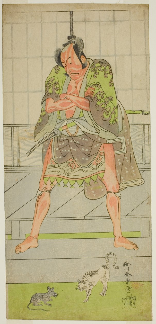 Tea C and r Ichikawa Dan Juro V بصفته عضوًا مساعدًا في Tee Matsueda ، تشكيل Tee Pay Formation Fall Foliage Splash ، تم إجراؤه في Morita Tee Member Te Seventh Gate ، 1772 بواسطة كاتسوكاوا شونشو