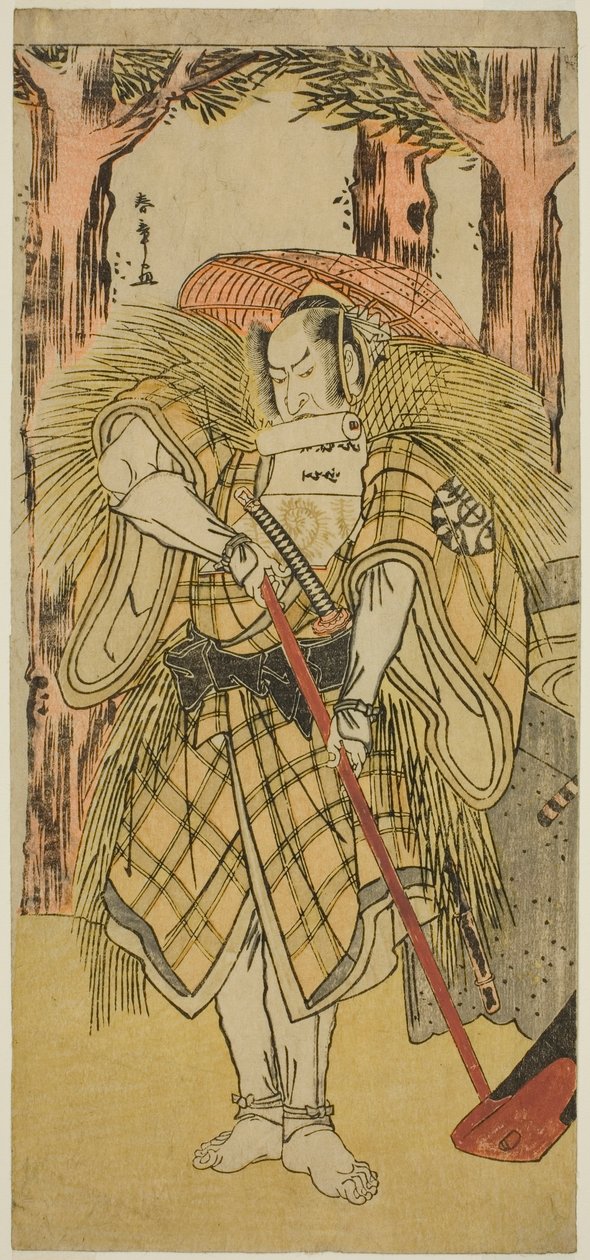 الممثل ناكامورا ناكازو الأول في دور Hakamadare Yasusuke أو Watanabe no Tsuna (؟) في مسرحية Shintenno Tonoi no Kisewata (؟) ، تم عرضها في مسرح ناكامورا (؟) في الشهر الحادي عشر ، 1781 (؟) بواسطة كاتسوكاوا شونشو