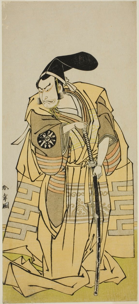 يتم عرض مسرحية Iro Moyo Aoyagi Soga (؟) في مسرح ناكامورا في الشهر الثاني ، 1775 (؟) بواسطة كاتسوكاوا شونشو