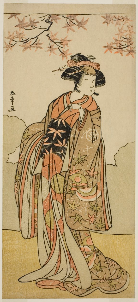 الممثل Osagawa Tsuneyo II بدور Onoe no Mae في تاريخ اللعب Nishiki Tsui no Yumitori ، تم تقديمه في مسرح موريتا في الشهر الحادي عشر ، 1778 بواسطة كاتسوكاوا شونشو
