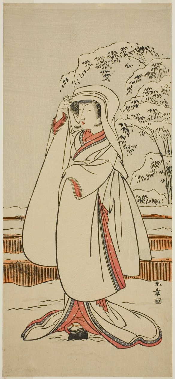 الممثل Segawa Tomisaburo I بدور Heron Maiden (Sagi Musume) بواسطة كاتسوكاوا شونشو