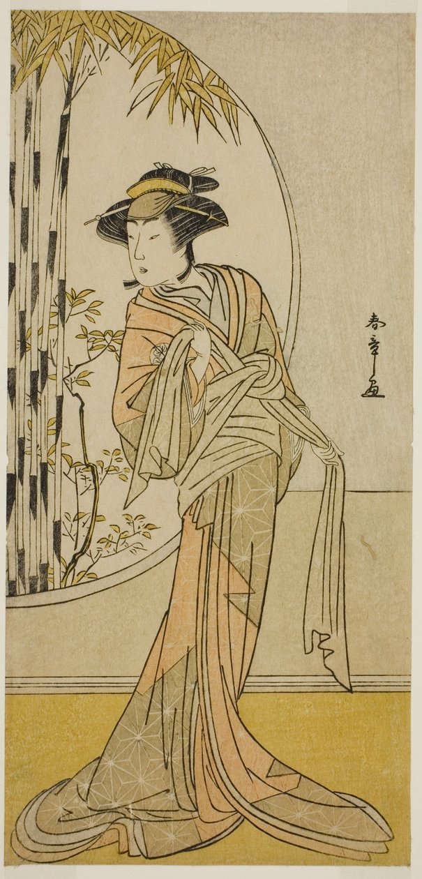 الممثل Tsuneyo II في دور Okaru في مسرحية Kanadehon Chushingura ، تم أداؤه في مسرح موريتا في الشهر الثامن ، 1779 بواسطة كاتسوكاوا شونشو
