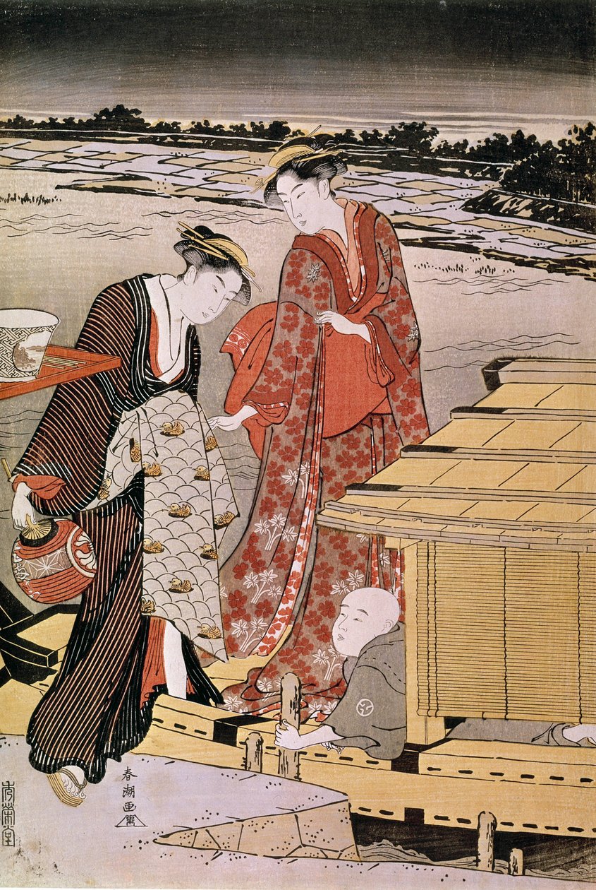Toi ght Oto Sumida River Japa Nese p Hayashi بواسطة Haru early Katsukawa (Acchive 1780-1795) بواسطة كاتسوكاوا شونشو
