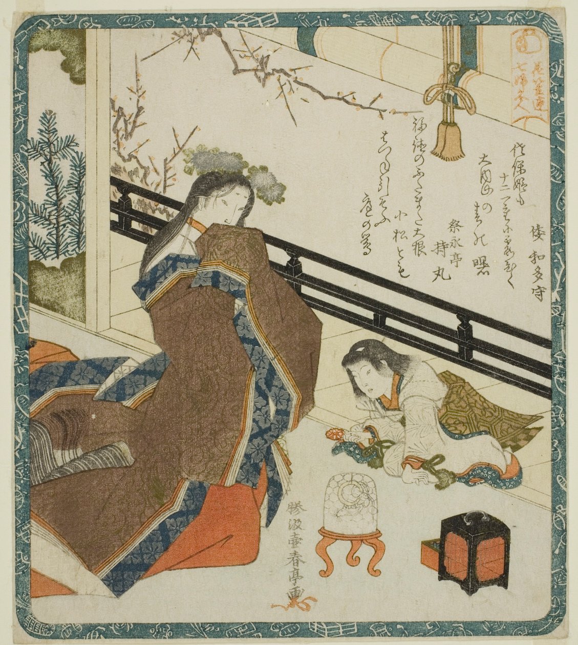 سيدة محكمة مثل دايكوكو ، من سلسلة "سبع نساء كآلهة الحظ الجيد لنادي Hanagasa Poetry Club (Hanagasaren shichifukujin)" بواسطة كاتسوكاوا شانتي