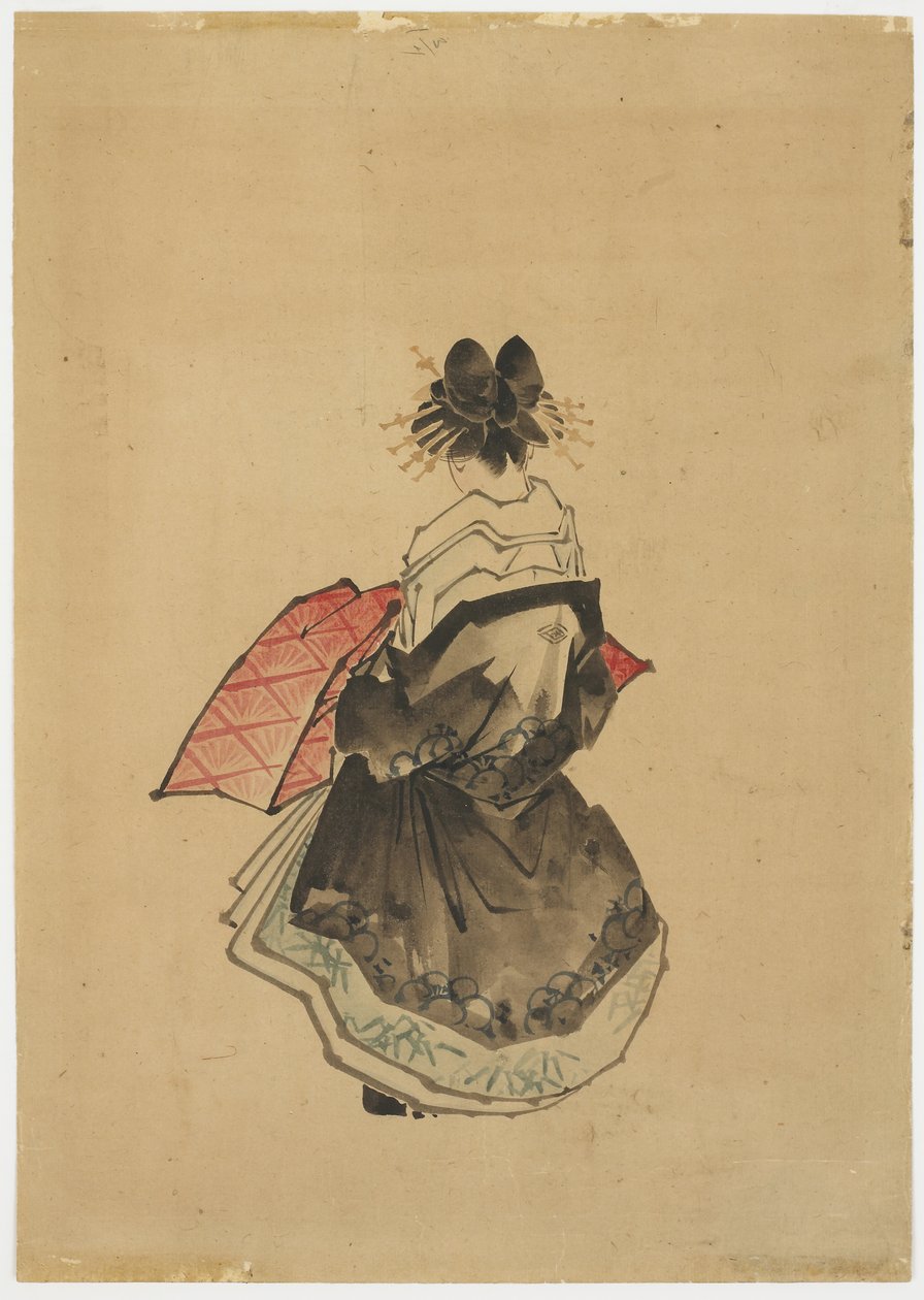 Elegant Beauty (An Oiran) ، حوالي عام 1850 (حبر ولون على ورق) بواسطة كاتسوشيكا (مدرسة) هوكوساي