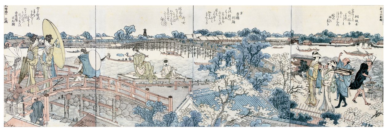 كتب من مشاهد المناظر الطبيعية من Ehon Sumidagawa Ryogan Ichiran بواسطة كاتسوشيكا هوكوساي