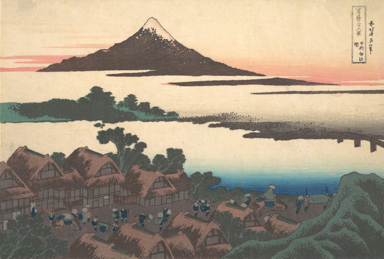 الفجر في Isawa في مقاطعة Kai Koshu Isawa no akatsuki ، من السلسلة ستة وثلاثون ... ، كاليفورنيا. 1830-32. بواسطة كاتسوشيكا هوكوساي
