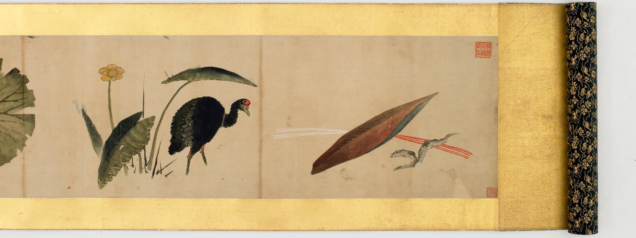 تفاصيل Handscroll مع صور متنوعة ، فترة إيدو ، 1839 حبر ولون على الورق بواسطة كاتسوشيكا هوكوساي