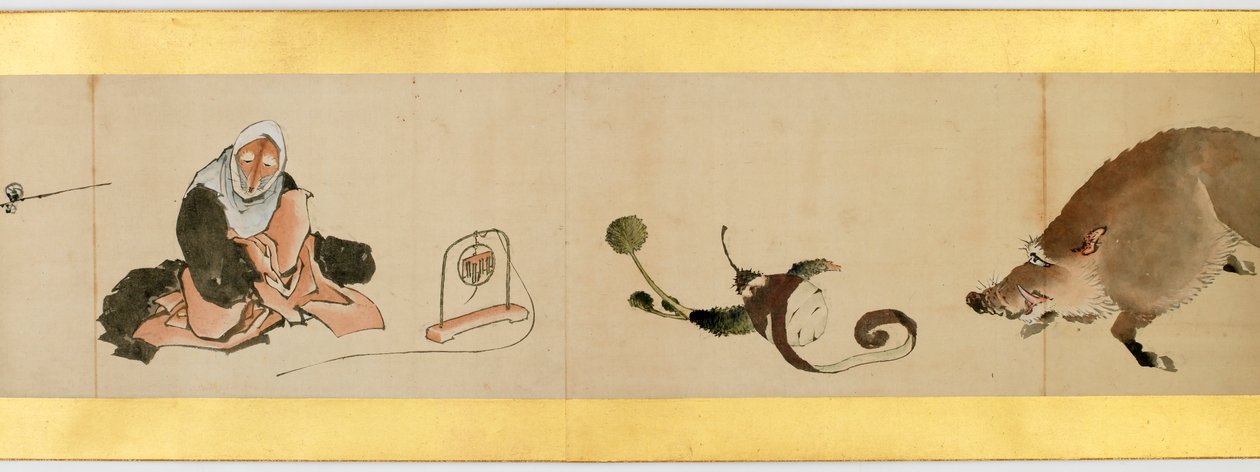 تفاصيل Handscroll مع صور متنوعة ، فترة إيدو ، 1839 حبر ولون على الورق بواسطة كاتسوشيكا هوكوساي