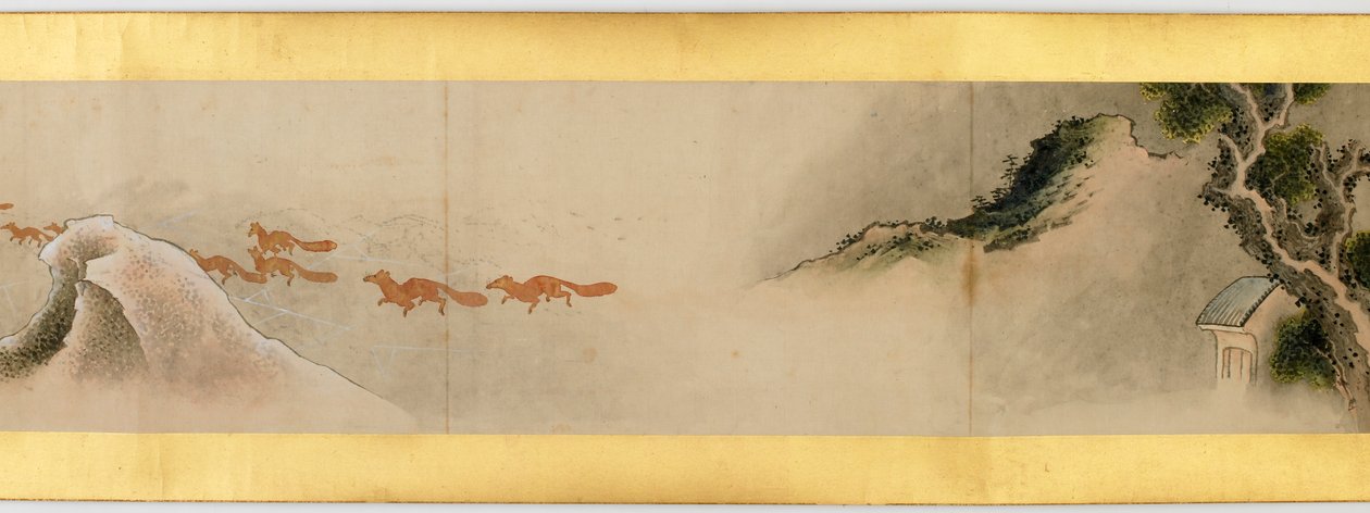 تفاصيل Handscroll مع صور متنوعة ، فترة إيدو ، 1839 حبر ولون على الورق بواسطة كاتسوشيكا هوكوساي